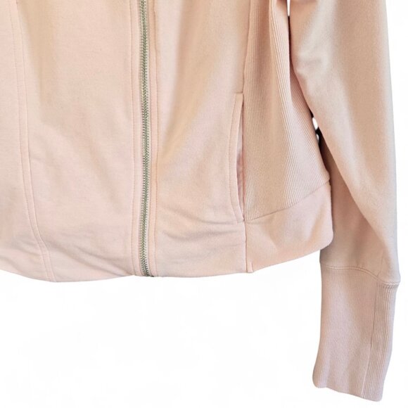 H By Halston Womens Light Pink Cotton Blend Moto Jacket Size 12 - Picture 7 of 11